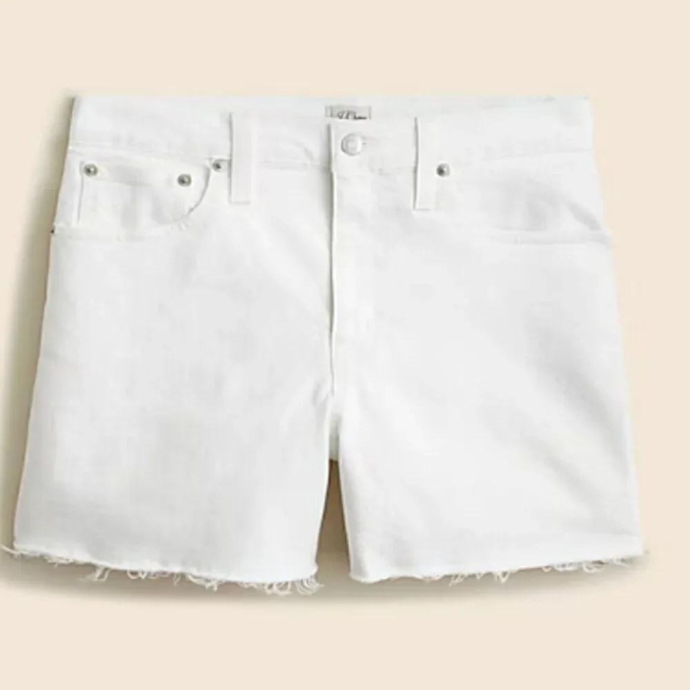 J. Crew White High-rise denim cut off shorts size 31 NWT